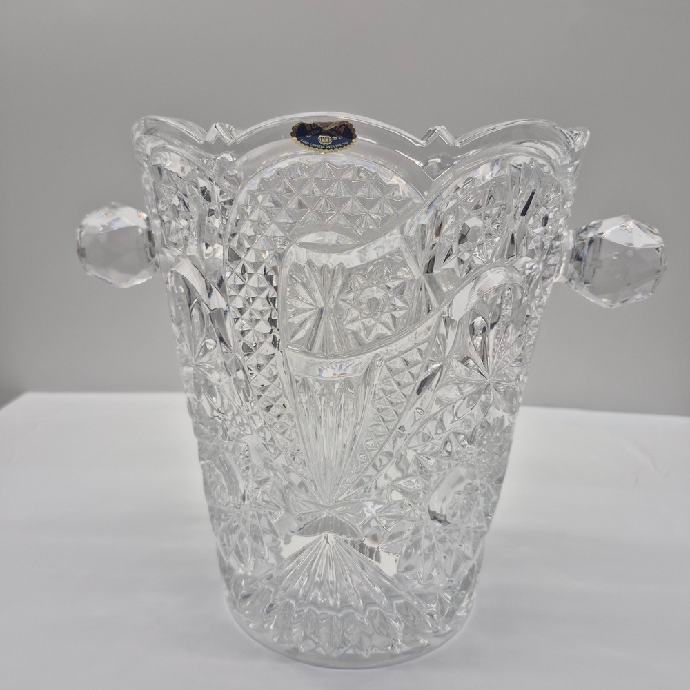 Bohemia Crystal Vase Clear Lead Cut Glass